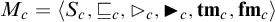 upper M Subscript c Baseline equals left angle bracket upper S Subscript c Baseline comma square image of or equal to Subscript c Baseline comma contains as normal subgroup Subscript c Baseline comma black right pointing triangle Subscript c Baseline comma t m Subscript c Baseline comma f m Subscript c Baseline right angle bracket