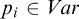 p Subscript i Baseline element of upper V a r