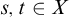 s comma t element of upper X