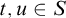 t comma u element of upper S