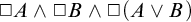 backslash Box upper A and backslash Box upper B and backslash Box left parenthesis upper A or upper B right parenthesis