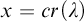 x equals c r left parenthesis lamda right parenthesis