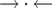 right arrow dot left arrow