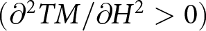 left parenthesis partial differential 2 TM slash partial differential upper H 2 greater than 0 right parenthesis