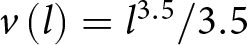 v left parenthesis l right parenthesis equals l 3.5 slash 3.5