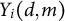 upper Y Subscript i Baseline left parenthesis d comma m right parenthesis