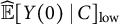 ModifyingAbove double struck upper E With caret left bracket upper Y left parenthesis 0 right parenthesis vertical bar upper C right bracket Subscript low