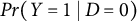 upper P r left parenthesis upper Y equals 1 vertical bar upper D equals 0 right parenthesis