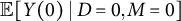 double struck upper E left bracket upper Y left parenthesis 0 right parenthesis vertical bar upper D equals 0 comma upper M equals 0 right bracket