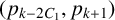 left parenthesis p Subscript k minus 2 upper C 1 Baseline comma p Subscript k plus 1 Baseline right parenthesis