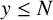 y less than or equals upper N