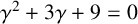 gamma squared plus 3 gamma plus 9 equals 0