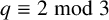 q identical to 2 backslash bmod 3