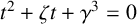 t squared plus zeta t plus gamma cubed equals 0