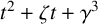 t squared plus zeta t plus gamma cubed
