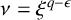 nu equals xi Superscript q minus epsilon