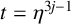 t equals eta Superscript 3 j minus 1