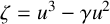 zeta equals u cubed minus gamma u squared
