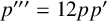 p quotation mark prime equals 12 p p prime