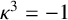kappa cubed equals negative 1