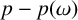p minus p left parenthesis omega right parenthesis