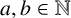 a comma b element of double struck upper N