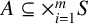 upper A subset of or equal to times Underscript i equals 1 Overscript m Endscripts upper S
