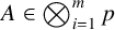 upper A element of backslash leftotimes Underscript i equals 1 Overscript m Endscripts p