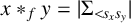 x asterisk Subscript f Baseline y equals StartAbsoluteValue upper Sigma Subscript less than s Sub Subscript x Subscript s Sub Subscript y Subscript Baseline EndAbsoluteValue