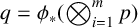 q equals phi Subscript asterisk Baseline left parenthesis backslash leftotimes Underscript i equals 1 Overscript m Endscripts p right parenthesis