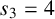 s 3 equals 4