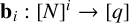 b Subscript i Baseline colon upper N Superscript i Baseline right arrow q