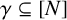 gamma subset of or equal to upper N