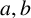 a comma b