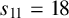 s 11 equals 18