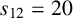 s 12 equals 20