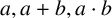 a comma a plus b comma a dot b