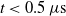 t less than 0.5 mu s