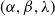 left parenthesis alpha comma beta comma lamda right parenthesis