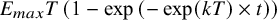 upper E Subscript max Baseline upper T left parenthesis 1 minus exp left parenthesis minus exp left parenthesis k upper T right parenthesis times t right parenthesis right parenthesis