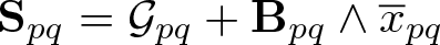 Spq equals script upper G pq plus Bpq and x quotation dash pq