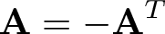 upper A equals minus AT