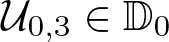 script upper U 0 comma 3 element of double struck upper D 0