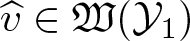 v caret element of fraktur upper W left parenthesis script upper Y 1 right parenthesis