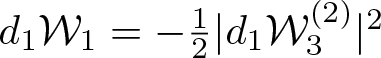 d 1 script upper W 1 equals minus 12 vertical bar d 1 script upper W 3 left parenthesis 2 right parenthesis vertical bar 2