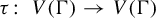 tau colon upper V left parenthesis upper Gamma right parenthesis right arrow upper V left parenthesis upper Gamma right parenthesis