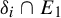 delta Subscript i Baseline intersection upper E 1