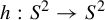h colon upper S squared right arrow upper S squared