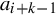 a Subscript i plus k minus 1