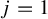 j equals 1